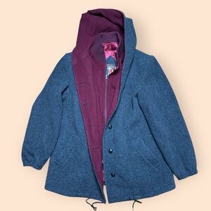 Vintage 1980s Mackintosh Vestcoat Jacket Men’s Large Maroon/Gray 80s Vtg